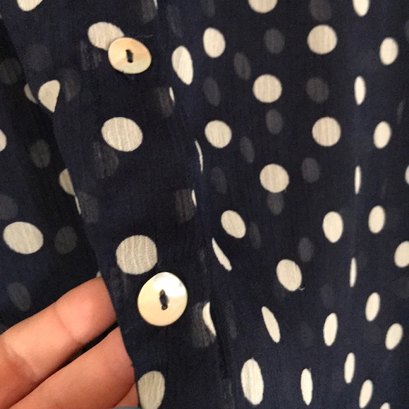 About a Girl Sheer Button Up Blouse size medium - Picture 4 of 8